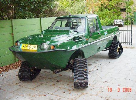 Dutton amphibious car on tracks