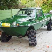 Dutton amphibious car on tracks