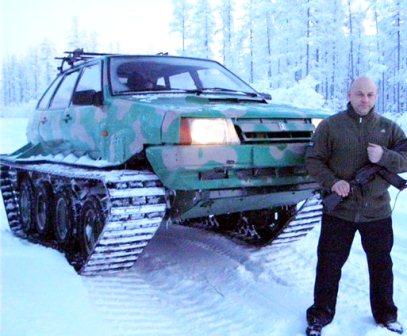 Lada on tracks, homemade