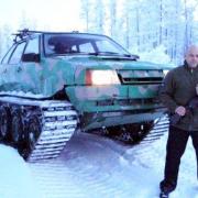 Lada on tracks, homemade