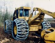 Hutdins Track Wheel on a Skidder